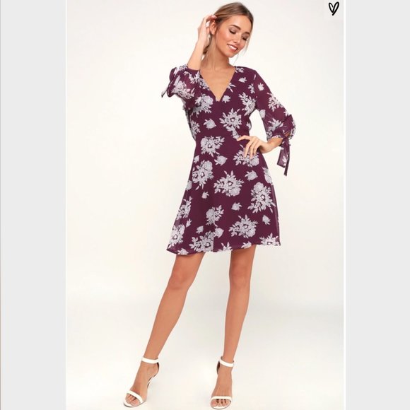 Unbelievable Beauty Purple Floral Dress - Picture 3 of 9